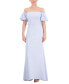 Фото #1 товара Women's Off-The-Shoulder Imitation Pearl Puff-Sleeve Gown