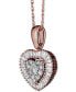 ფოტო #2 პროდუქტის Diamond Cluster Halo Heart Pendant Necklace (1/3 ct t.w.), 16" + 2" extender