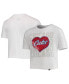 ფოტო #1 პროდუქტის Big Girls White Chicago Cubs Flip Sequin Heart Crop Top