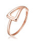 ფოტო #1 პროდუქტის Sterling Silver 18K Rose Plated Cuff Stiff Triangular Bangle