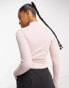 Hollister long sleeve crop top in pale pink