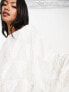 Фото #3 товара ASOS DESIGN embellished fringe batwing mini dress in white
