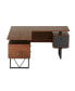 Фото #5 товара Reversible L-Shaped Computer Desk With Drawers And File Cabinet, Walnut