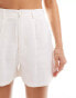 Stradivarius linen look short in ecru 38 - фото #3