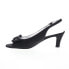 Фото #7 товара David Tate Spirit Womens Black Canvas Hook & Loop Slingback Heels Shoes