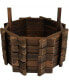 45 in 2-Tier Wooden Fir Wishing Well Hanging Garden Planter