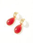 Petit Moments hoop tear drop earrings in red/gold