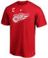 Men's Ted Lindsay Red Detroit Red Wings Authentic Stack Retired Player Name and Number T-shirt