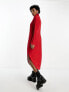 Фото #7 товара Brave Soul high neck slouchy midaxi knitted dress in red