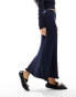 ASOS DESIGN knitted maxi skirt with frill and seam detail co-ord in navy Синий, L - EU 44-46 - фото #2