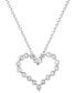 Фото #6 товара Macy's diamond Heart 18" Pendant Necklace (1-1/2 ct. t.w.) in 14k White Gold