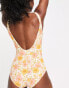 Фото #6 товара & Other Stories square neck swimsuit in 70's floral print