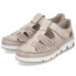 Фото #6 товара Rieker W RKR651 beige leather openwork shoes with velcro