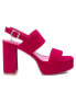 ფოტო #3 პროდუქტის Women's Heeled Suede Sandals With Platform By Pink