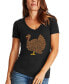 ფოტო #1 პროდუქტის Women's Thanksgiving Word Art V-neck T-shirt