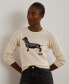 Фото #1 товара Women's Intarsia-Knit Dachshund Cotton Sweater, Regular & Petite