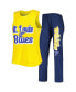 ფოტო #1 პროდუქტის Women's Gold, Navy St. Louis Blues Meter Muscle Tank Top and Pants Sleep Set