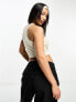 Urban Classics cropped knot top in off white