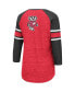 ფოტო #4 პროდუქტის Women's Red and Heathered Charcoal Wisconsin Badgers Scienta Pasadena Raglan 3/4 Sleeve Lace-Up T-shirt