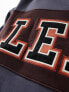 Lee varsity logo chest panel oversized hoodie in dusty navy