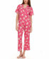 ფოტო #1 პროდუქტის Women's Annie Printed Capri Pajama Set