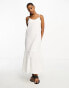 New Look strappy midi dress with broiderie detail in white