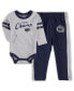 Фото #1 товара Костюм для малышей OuterStuff комплект боди и брюки с длинным рукавом Penn State Nittany Lions серого и темно-синего цветов