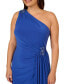 Фото #6 товара Plus Size One-Shoulder Draped Jersey Gown
