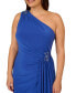 Plus Size One-Shoulder Draped Jersey Gown