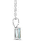 ფოტო #3 პროდუქტის Aquamarine Pendant Necklace (1-3/8 ct.t.w) in 14K White Gold