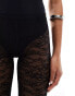 Weekday lace capri cropped trousers in black