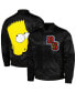 ფოტო #1 პროდუქტის Men's Black The Simpsons Bart Simpson Satin Full-Snap Jacket