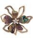 ფოტო #1 პროდუქტის Gold-Tone Crystal & Stone Flower Pin