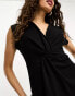 Фото #6 товара ASOS DESIGN Petite twist front mini dress in black