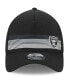 Фото #2 товара Men's Black Las Vegas Raiders Flawless Stripe 39THIRTY Flex Hat