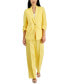 ფოტო #4 პროდუქტის Women's Linen-Blend, One-Button Scrunch Sleeve Blazer