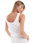 Фото #2 товара Miss Selfridge white pointelle laid on lace trim vest