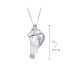 Love Lock And Key Heart CZ Accent Charm Pendant Necklace For Women For Girlfriend .925 Sterling Silver