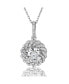 Фото #1 товара Suzy Levian New York suzy Levian Sterling Silver Cubic Zirconia Rope Halo Solitaire Pendant Necklace