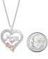 ფოტო #4 პროდუქტის Diamond Accent Mom Heart 18" Pendant Necklace in Sterling Silver & 14k Rose Gold-Plate