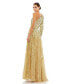 Women's Sequined One Shoulder A Line Gown