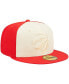 Men's Cream, Red Toronto Raptors Cork Two-Tone 59FIFTY Fitted Hat Cream, Red, 7 1/8 - фото #4