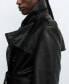Фото #6 товара Women's Leather-Effect Trench Coat
