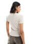 Фото #3 товара Weekday linen blend fitted t-shirt in beige