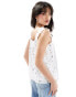 ONLY frill sleeve floral top in white weiß, XS - EU 34 - фото #4