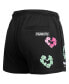 Women's Snoopy Black Peanuts Sweet Heart Fleece Shorts