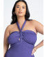 Фото #3 товара Plus Size Braided Halter Neck One Piece