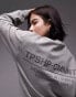 Фото #1 товара Topshop community co-ord graphic oversized sweat in grey