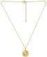 Cubic Zirconia Mom Heart Disc Pendant Necklace in 18k Gold-Plated Sterling Silver, 16" + 2" extender, Created for Macy's