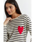 Фото #3 товара Women's Chinti & Parker Breton Heart Wool & Cashmere Sweater